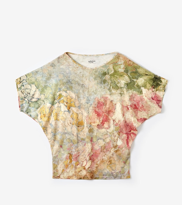 La Pedrera Casa Milà 花柄 半袖Tシャツ　油絵風　スペイン OVERSIZE T-SHIRT – THE FLOWERS COURTYARD – LA PEDRERA | La Pedrera