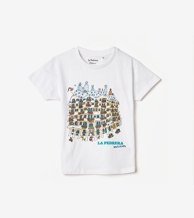 La Pedrera Casa Milà 花柄 半袖Tシャツ　油絵風　スペイン KIDS T-SHIRT (SIZE 2) - LA PEDRERA | La Pedrera - Casa Milà