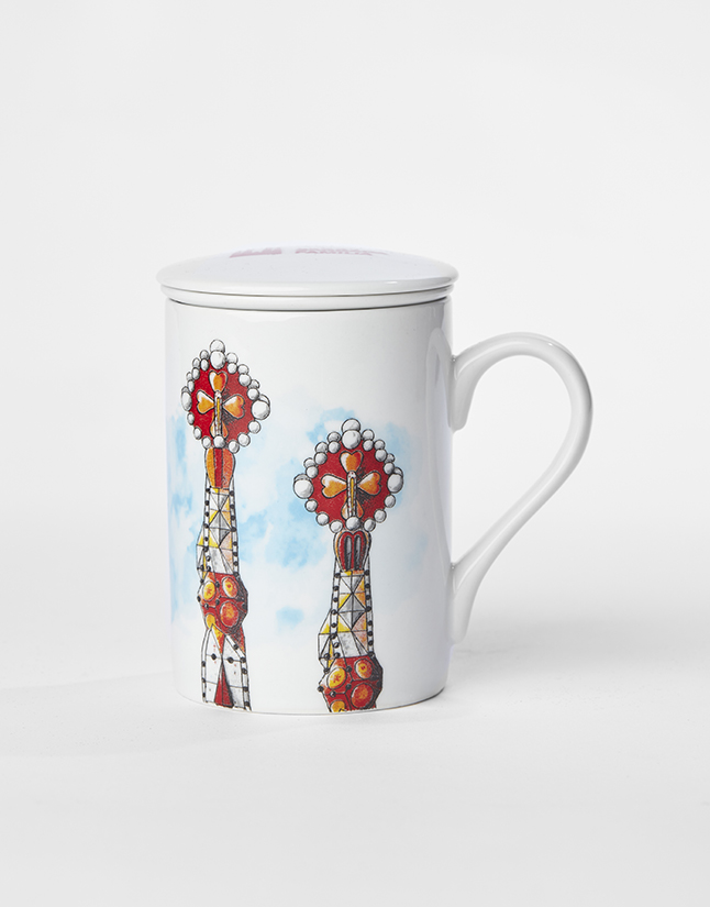 Taza infusiones de la vidriera del rosetón Ángeles de la Sagrada Familia