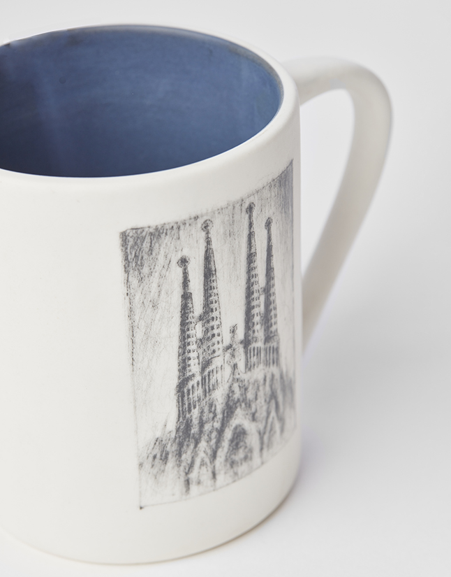 Taza infusiones de la vidriera del rosetón Ángeles de la Sagrada Familia