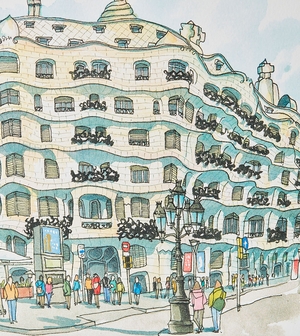 INK POSTER - FACADE - LA PEDRERA | La Pedrera - Casa Milà